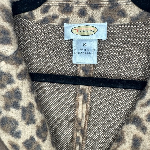 Vintage Talbots Leopard Print Wool Blazer Jacket Women’s Medium - Picture 3 of 9